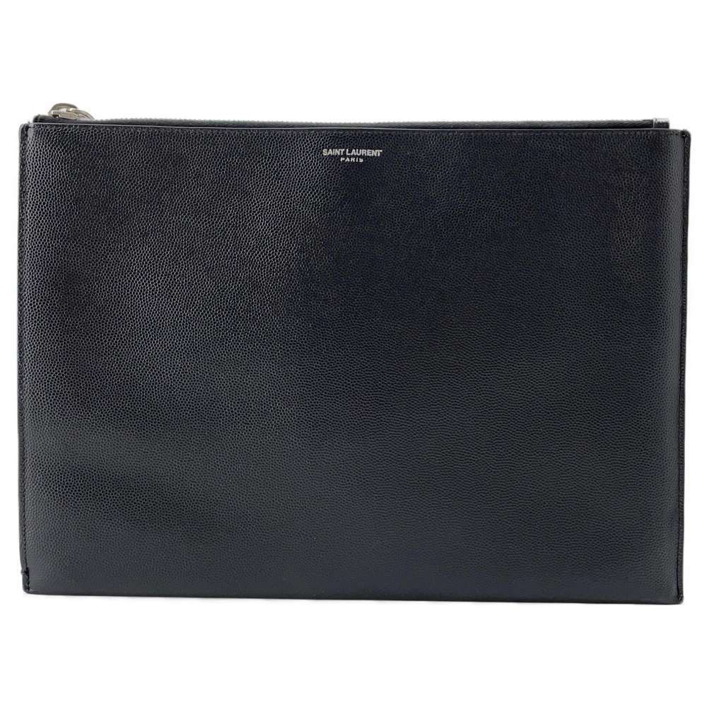 Saint Laurent Paris Clutch Bag Zip Tablet Sleeve Black - Picture 1 of 12